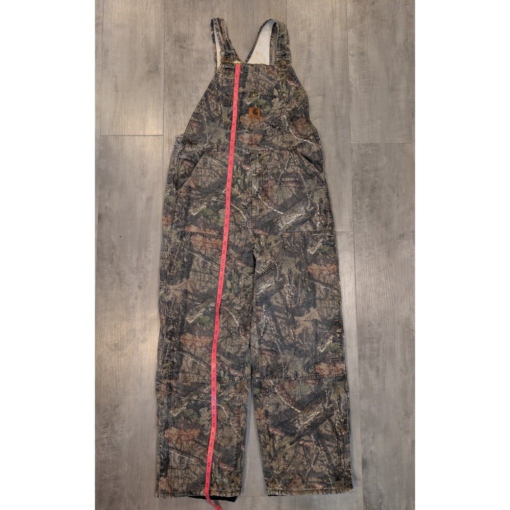 Carhartt Mossy Oak Camo Insulated Bib Overalls Size 16 Hunting Workwear Brown